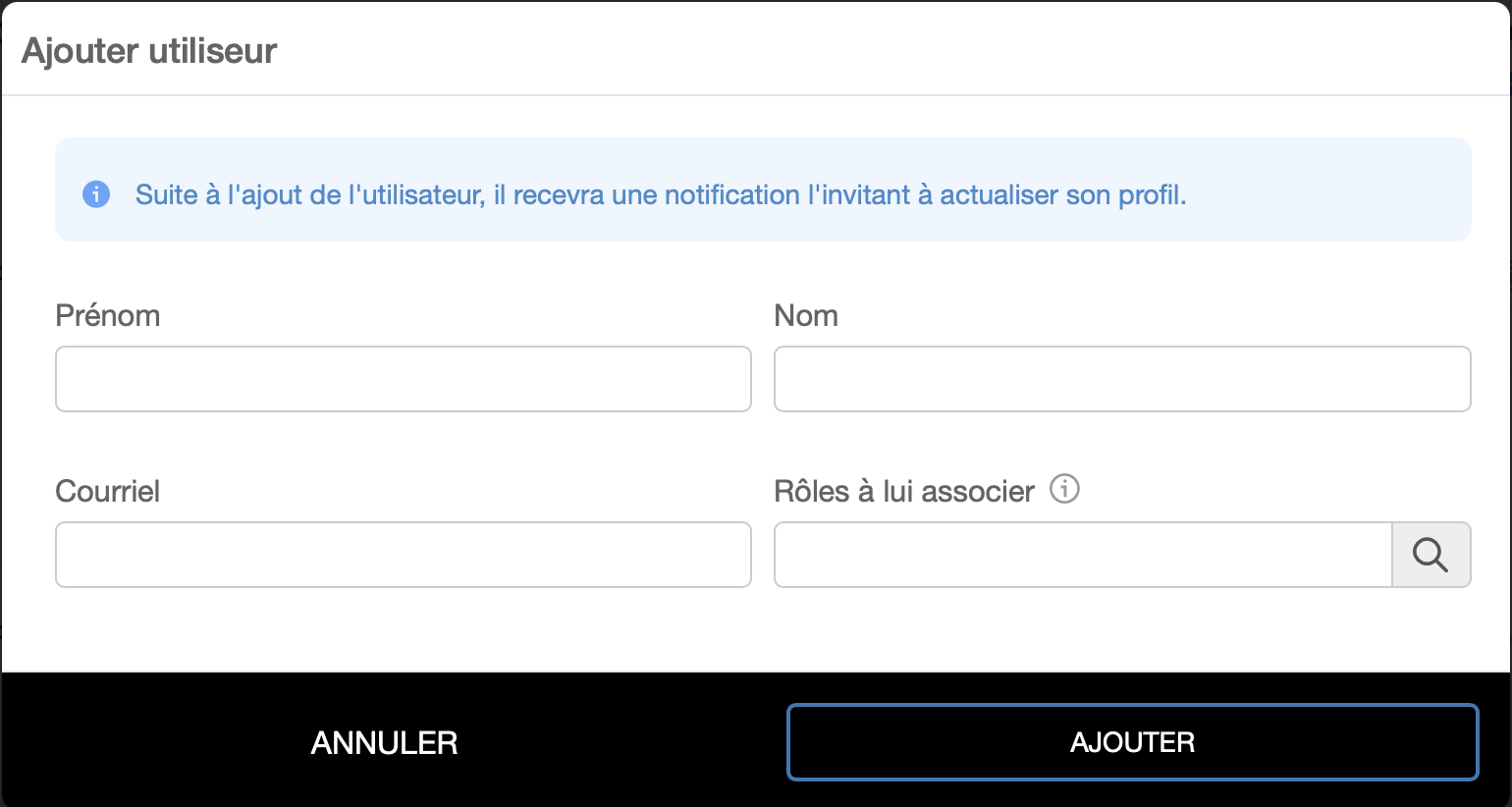 Ajouter un utilisateur sur la plateforme STAGE+